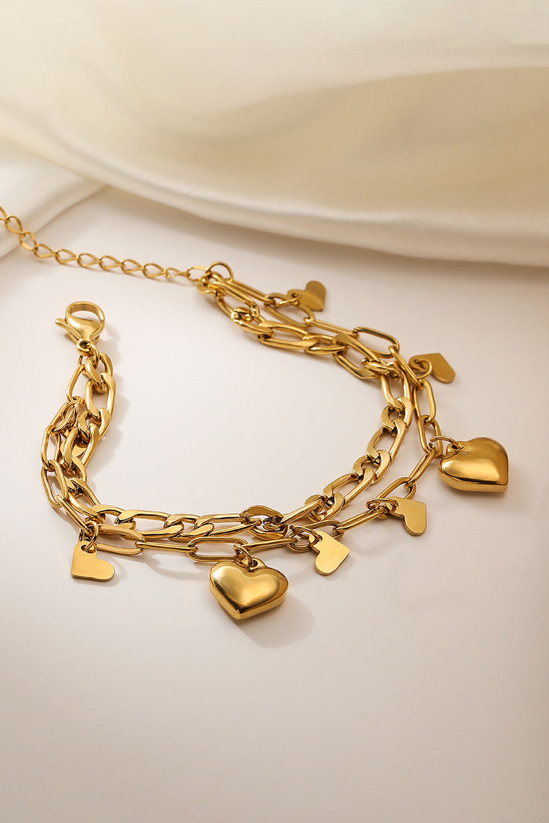 Heart stacking bracelet
