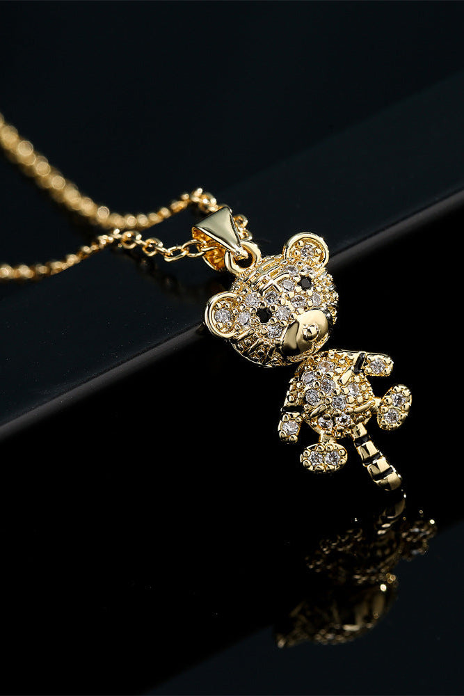 Bear Pendant Diamend animal necklace