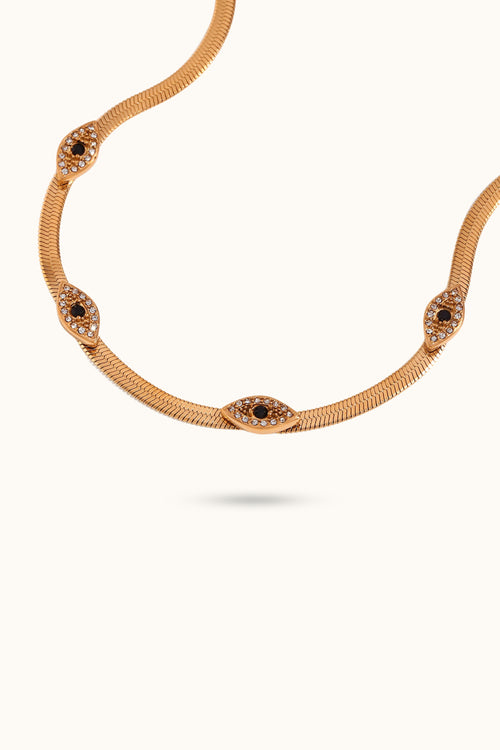 Black - eyed Blade Chain Seeing Eye Necklace