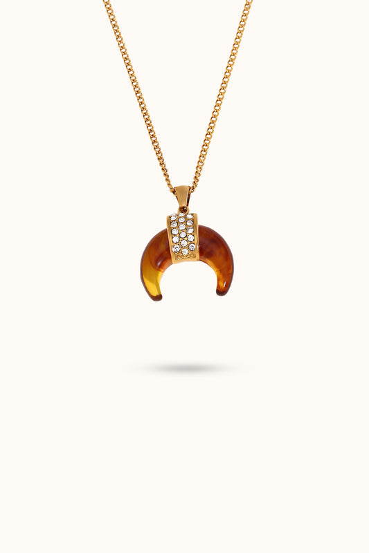 Bullhorn Diamond Pendant Necklace