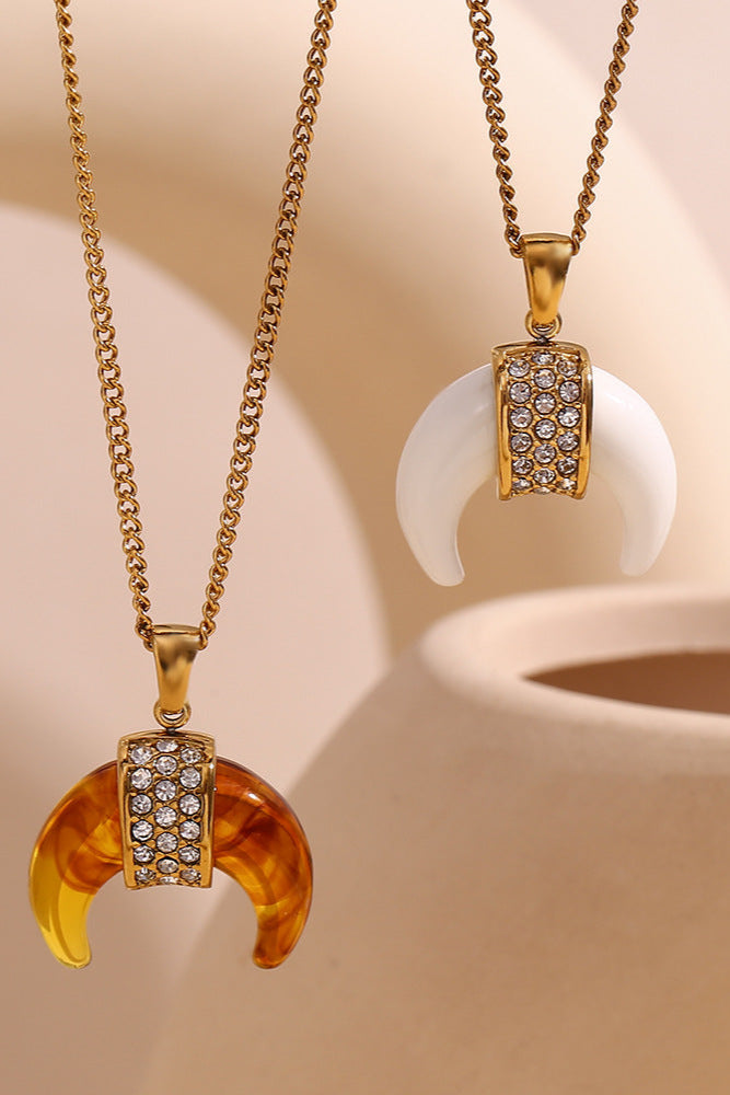 Bullhorn Diamond Pendant Necklace