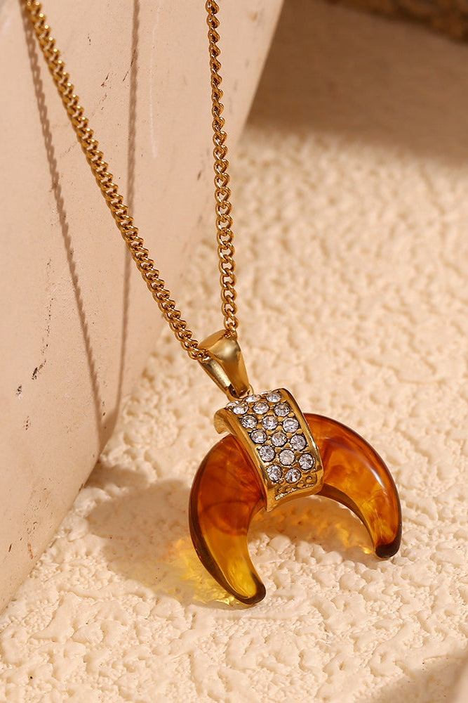 Bullhorn Diamond Pendant Necklace
