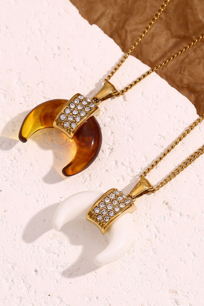 Bullhorn Diamond Pendant Necklace