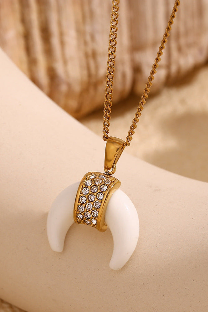 Bullhorn Diamond Pendant Necklace
