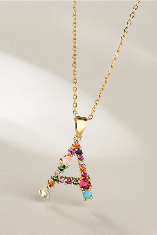 Colored Diamond Initial Name Necklace
