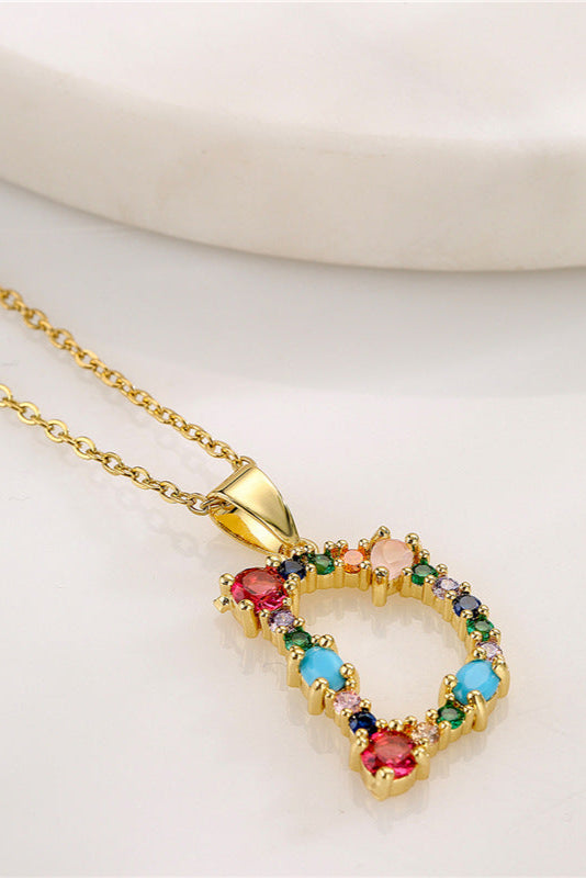 Colored Diamond Initial Name Necklace