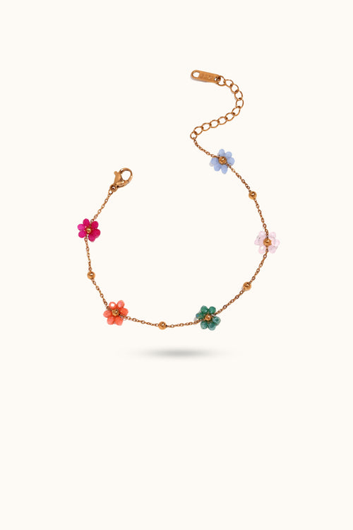 Colorful Flower Beaded Bracelet