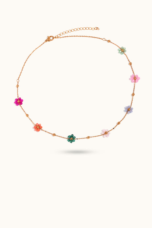 Colorful Flower Beaded Necklace
