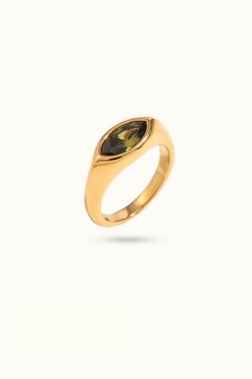 Marquise Zirconia Signet Ring