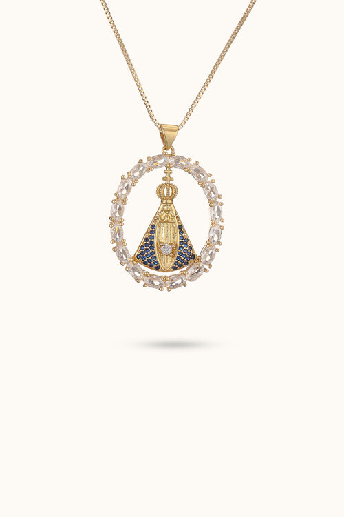 Diamond Madonna Pendant Necklace