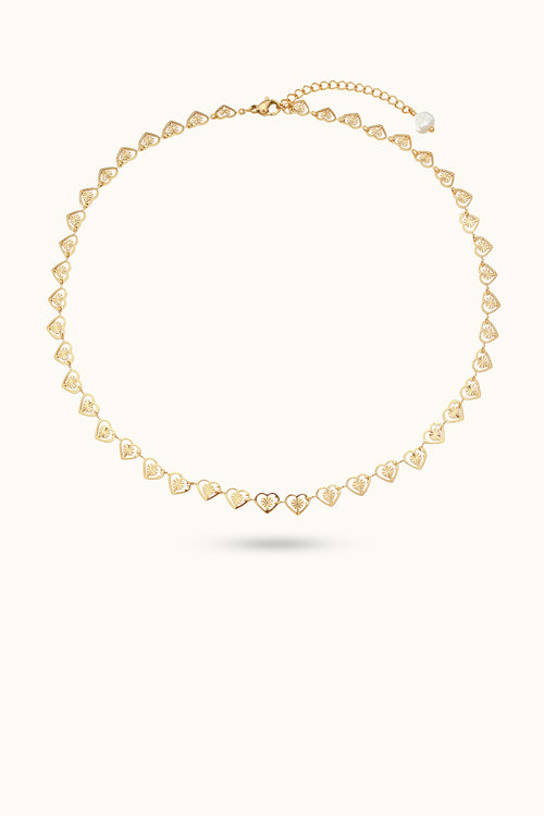 Pearl tail heart Chain necklace