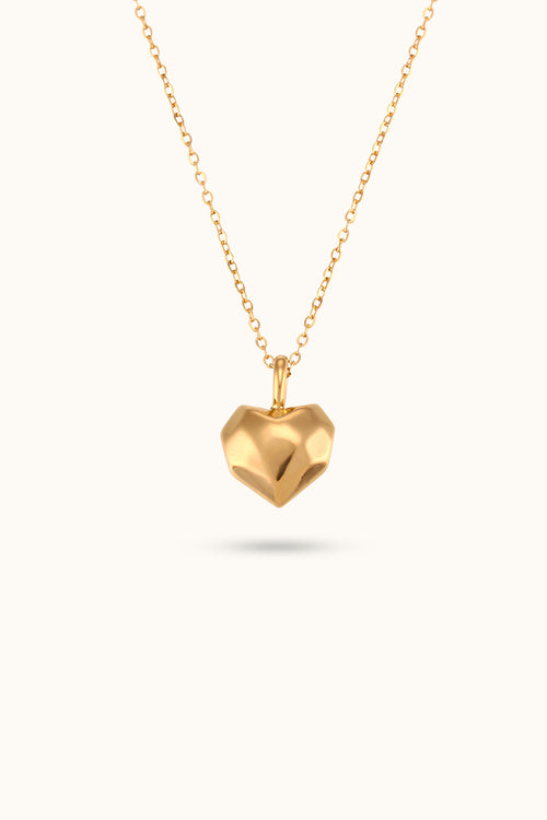 Cut-surface Love Heart Pendant Necklace