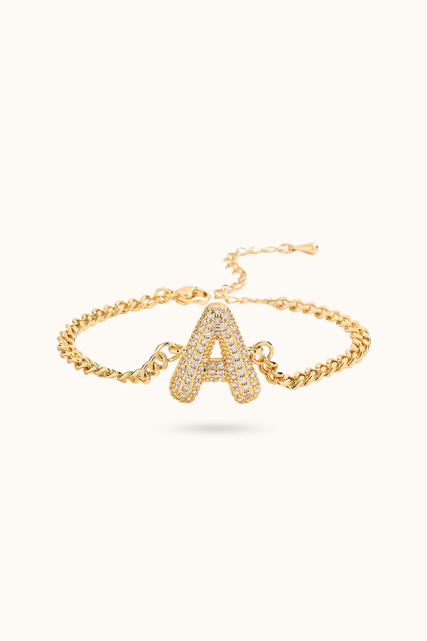 Diamond Balloon Name Initial Bracelet