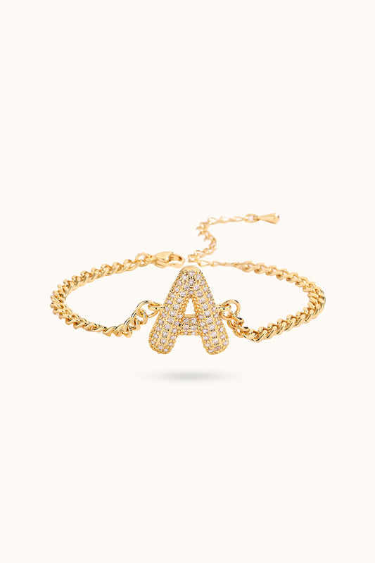 Diamond Balloon Name Initial Bracelet
