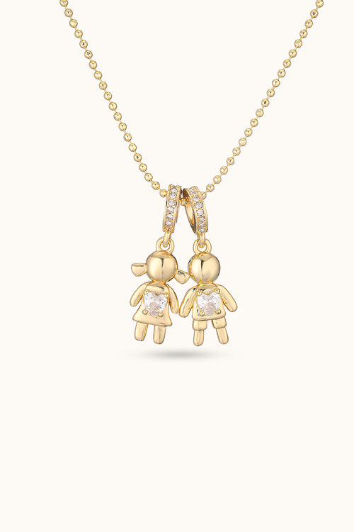 Diamond Couple Pendant Necklace