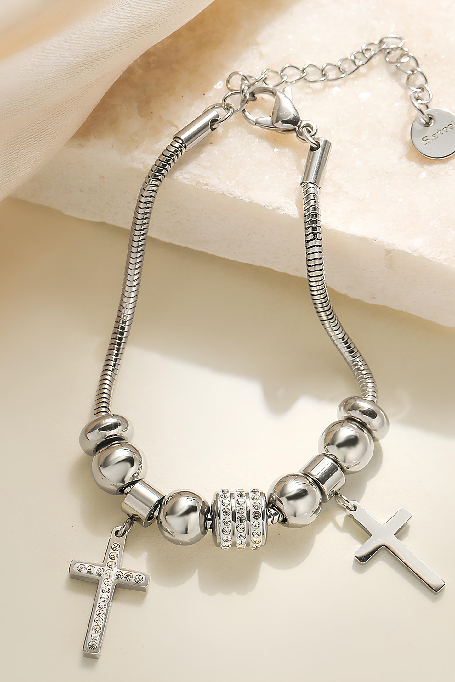 Diamond Cross Stacking Bracelet