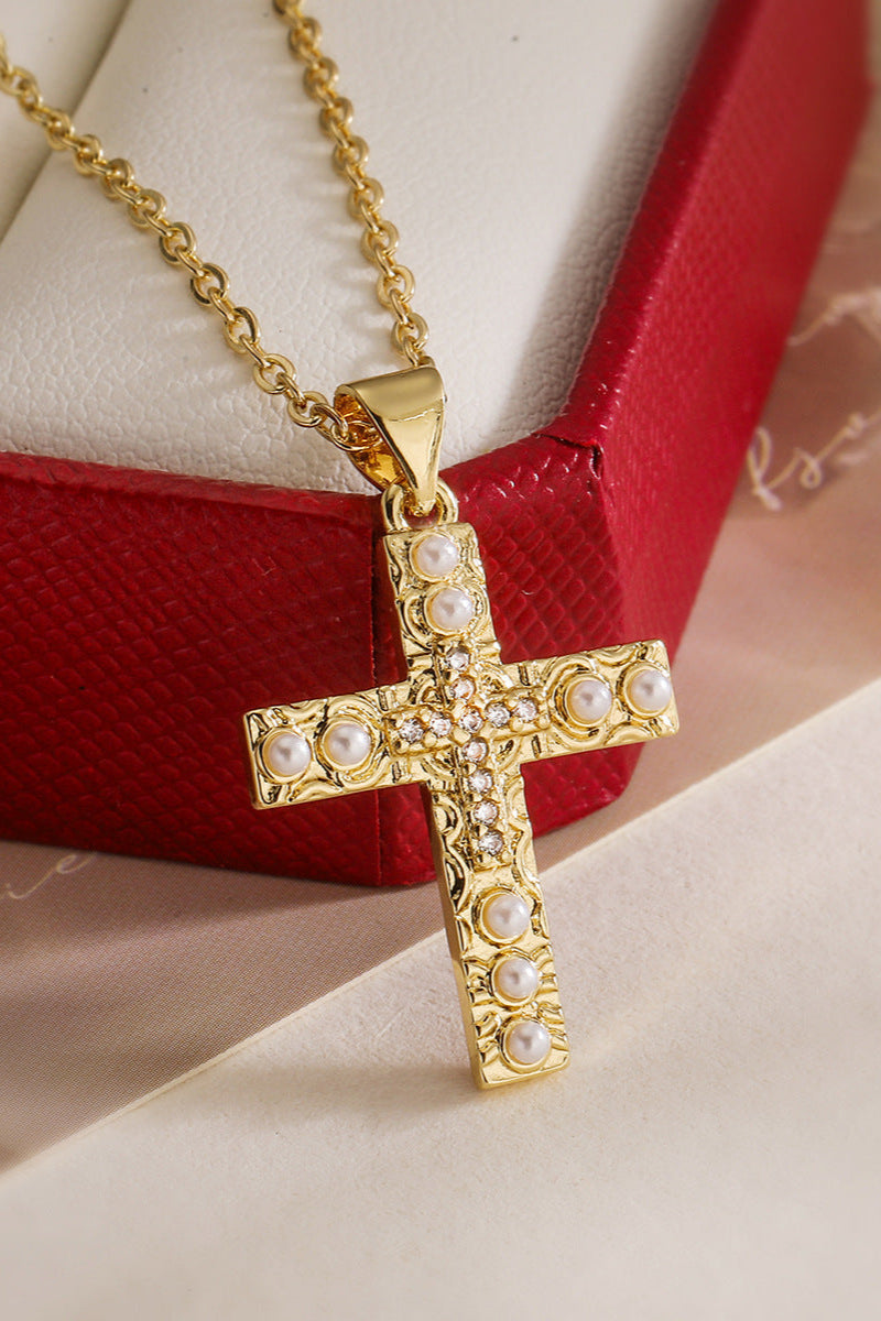 Diamond Cross in Cross Necklace