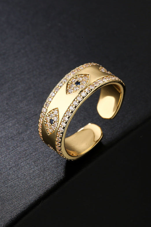 Diamond Evil Eye Open Ring