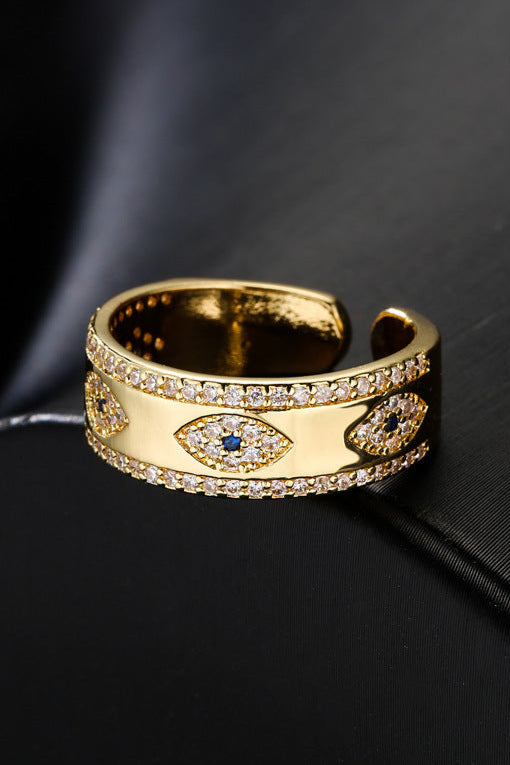 Diamond Evil Eye Open Ring