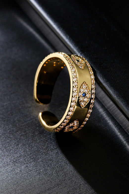 Diamond Evil Eye Open Ring