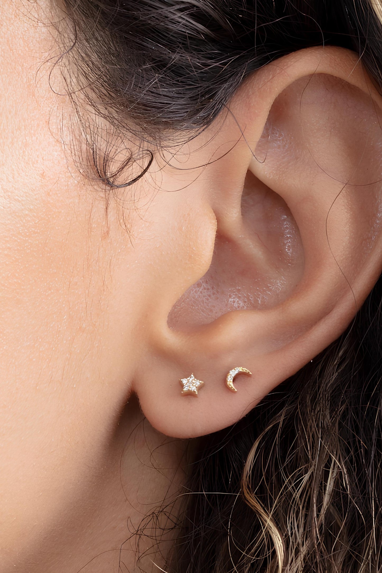 Diamond Flower Stud Earrings
