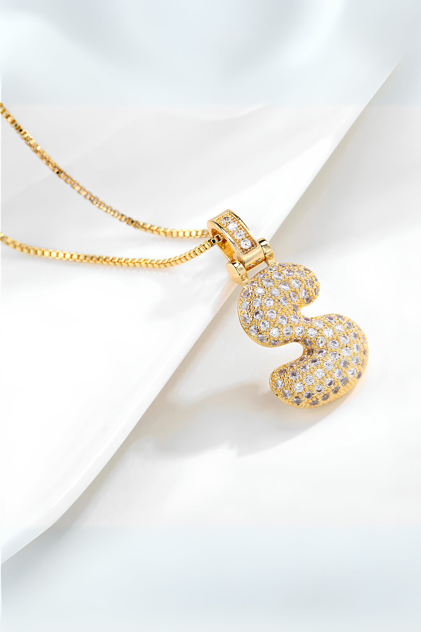 Diamond Initial Name Pendant Necklace