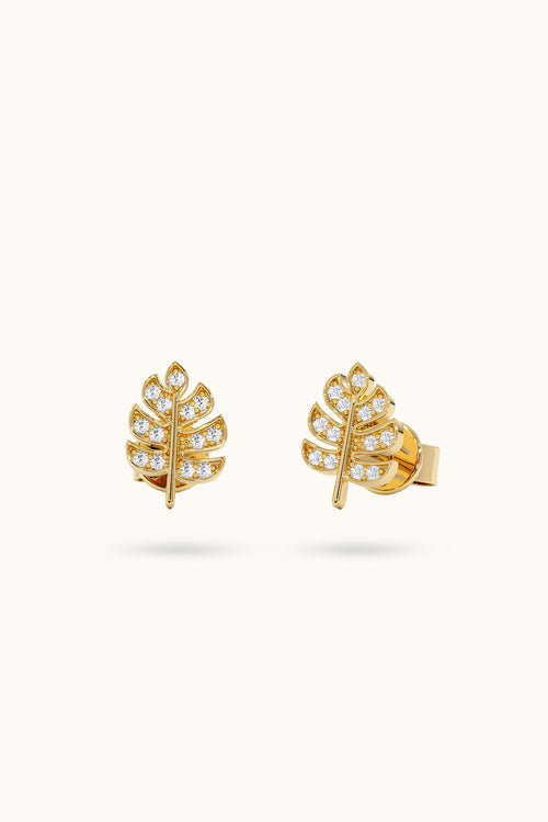 Diamond Leaf Earrings