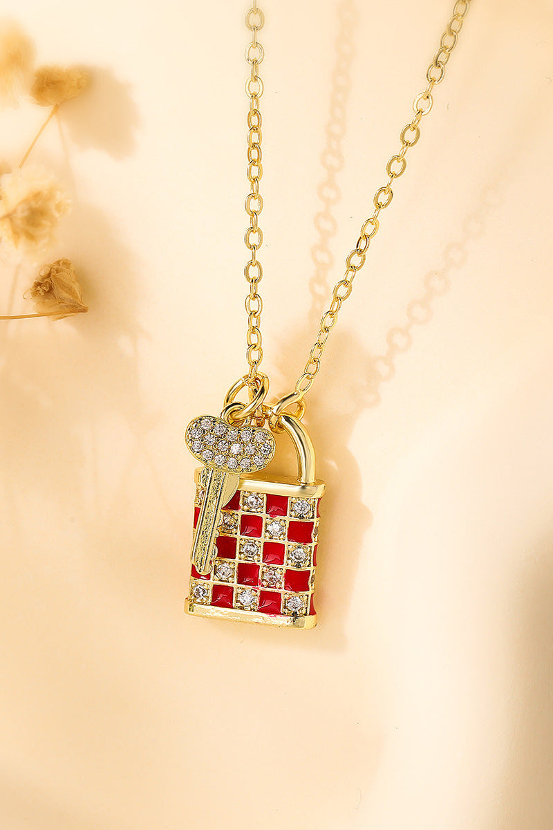 Diamond Lock Pendant Necklace