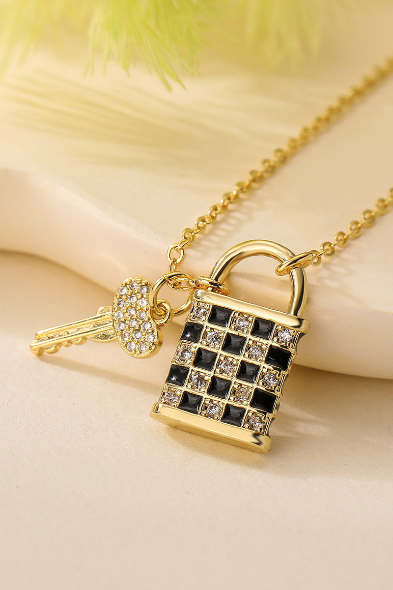 Diamond Lock Pendant Necklace