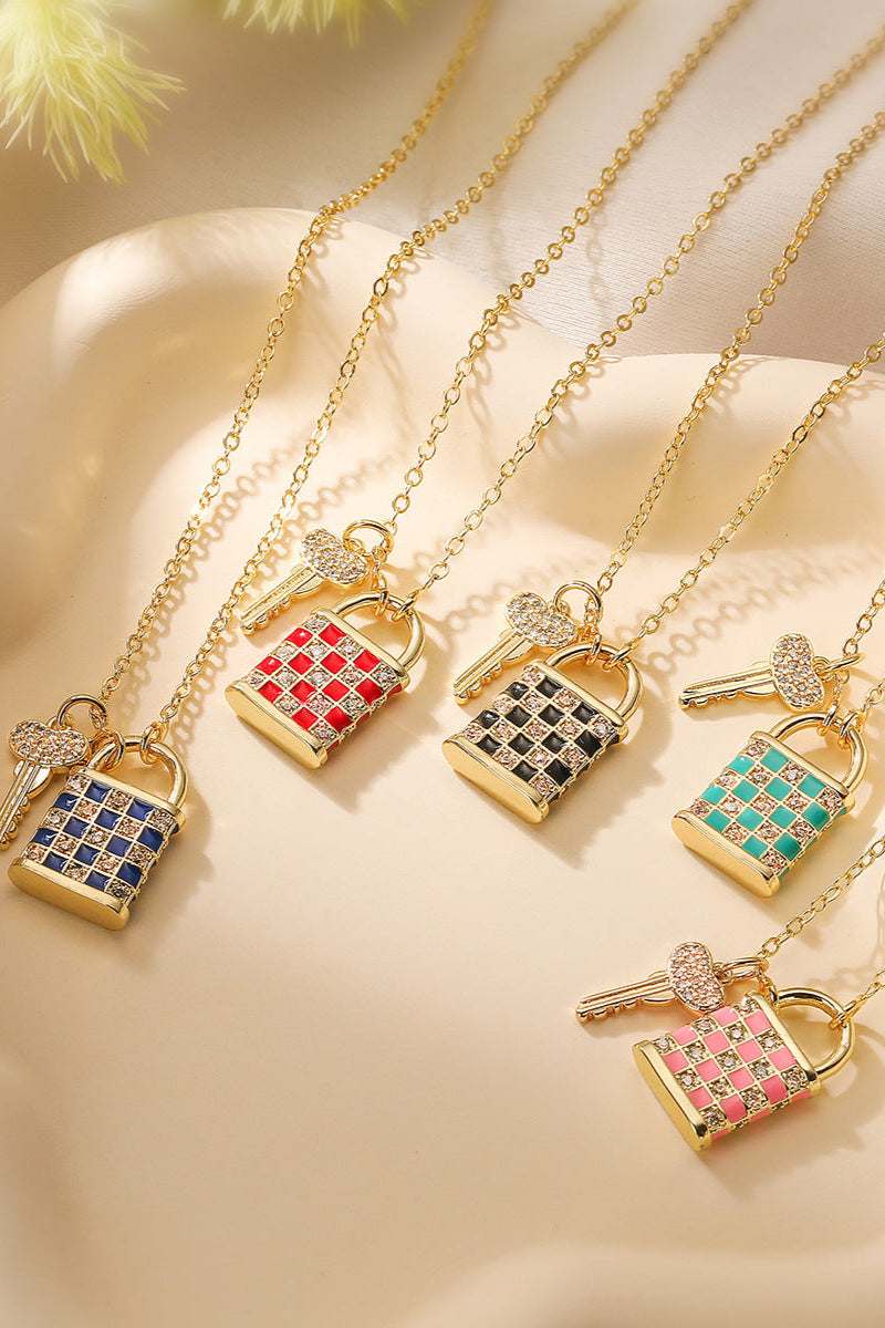 Diamond Lock Pendant Necklace