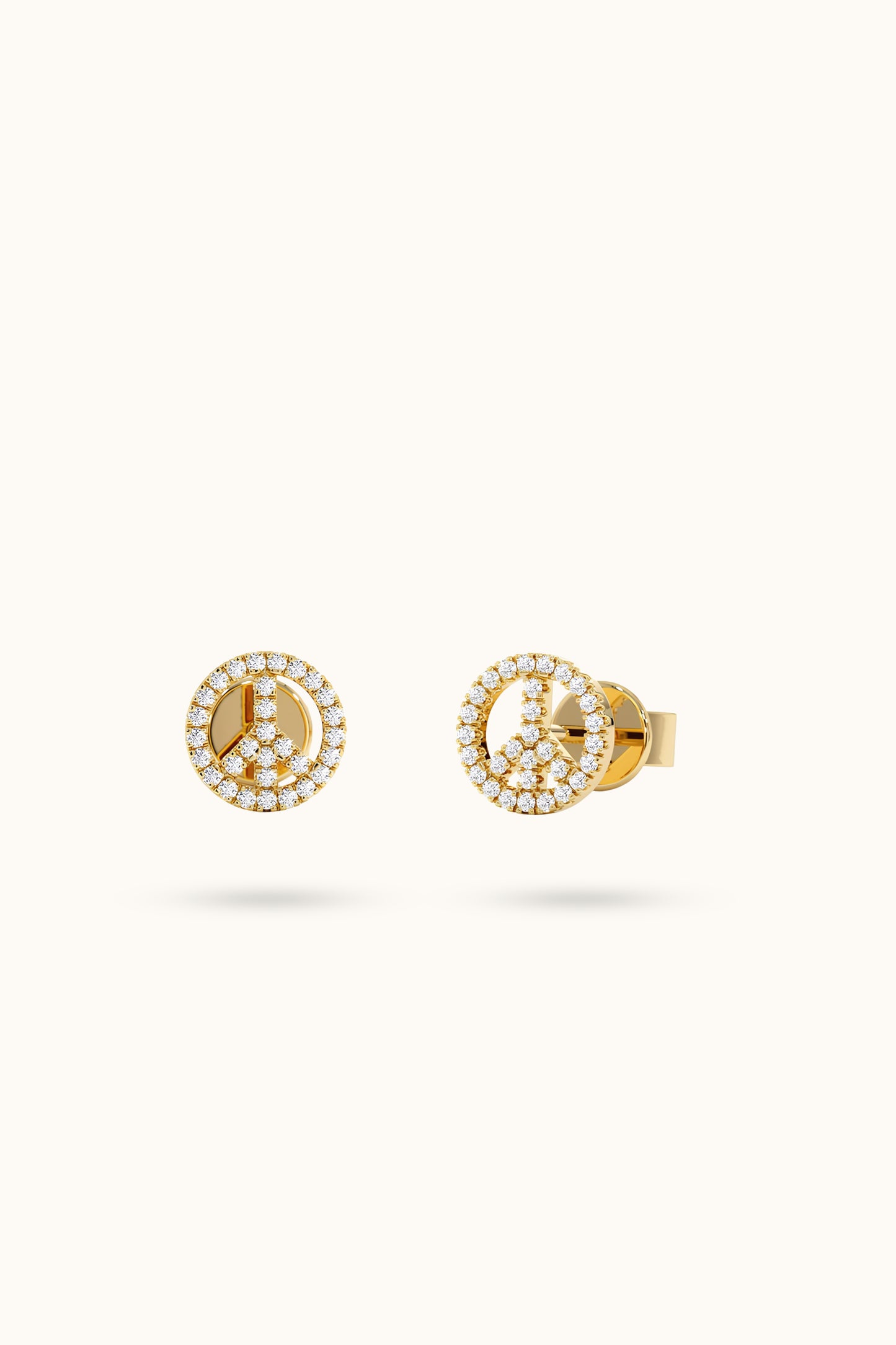 Diamond Peace Sign Earrings