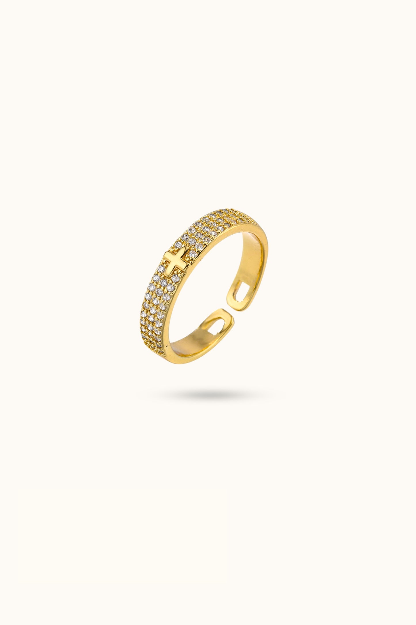 Diamond Tiny Cross Ring