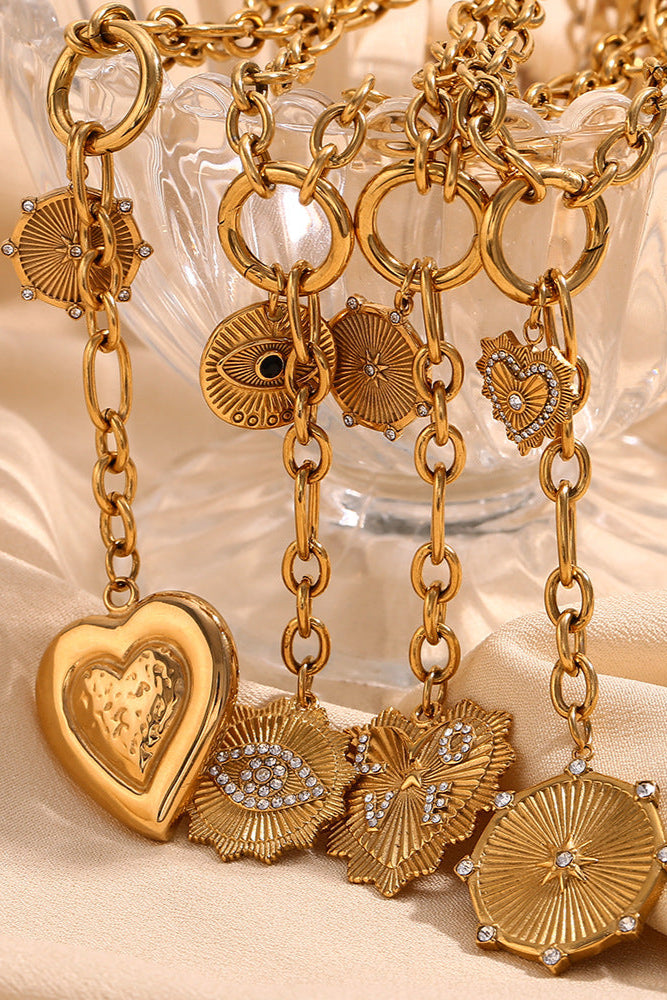All See Eyes shaped and Round Pendant Tassel Necklace