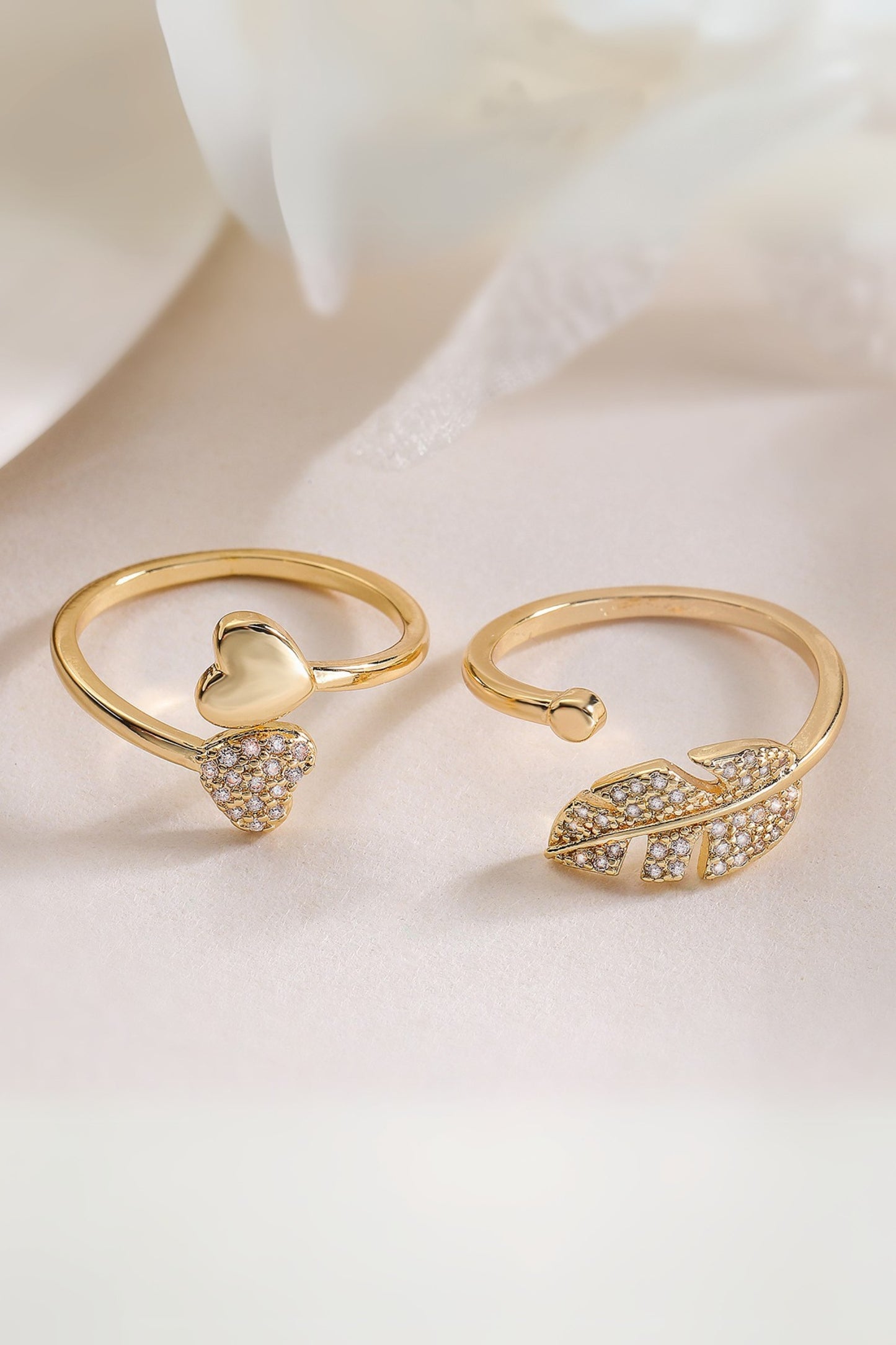 Feather Diamond Open Ring