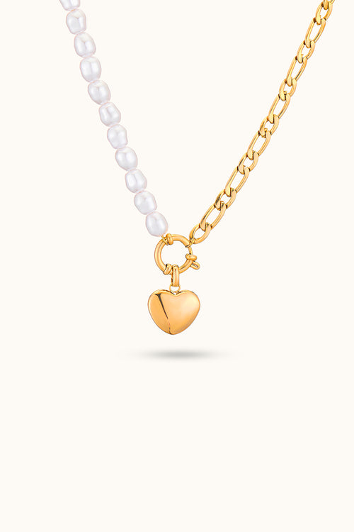 Flat Love Heart Pendant Necklace