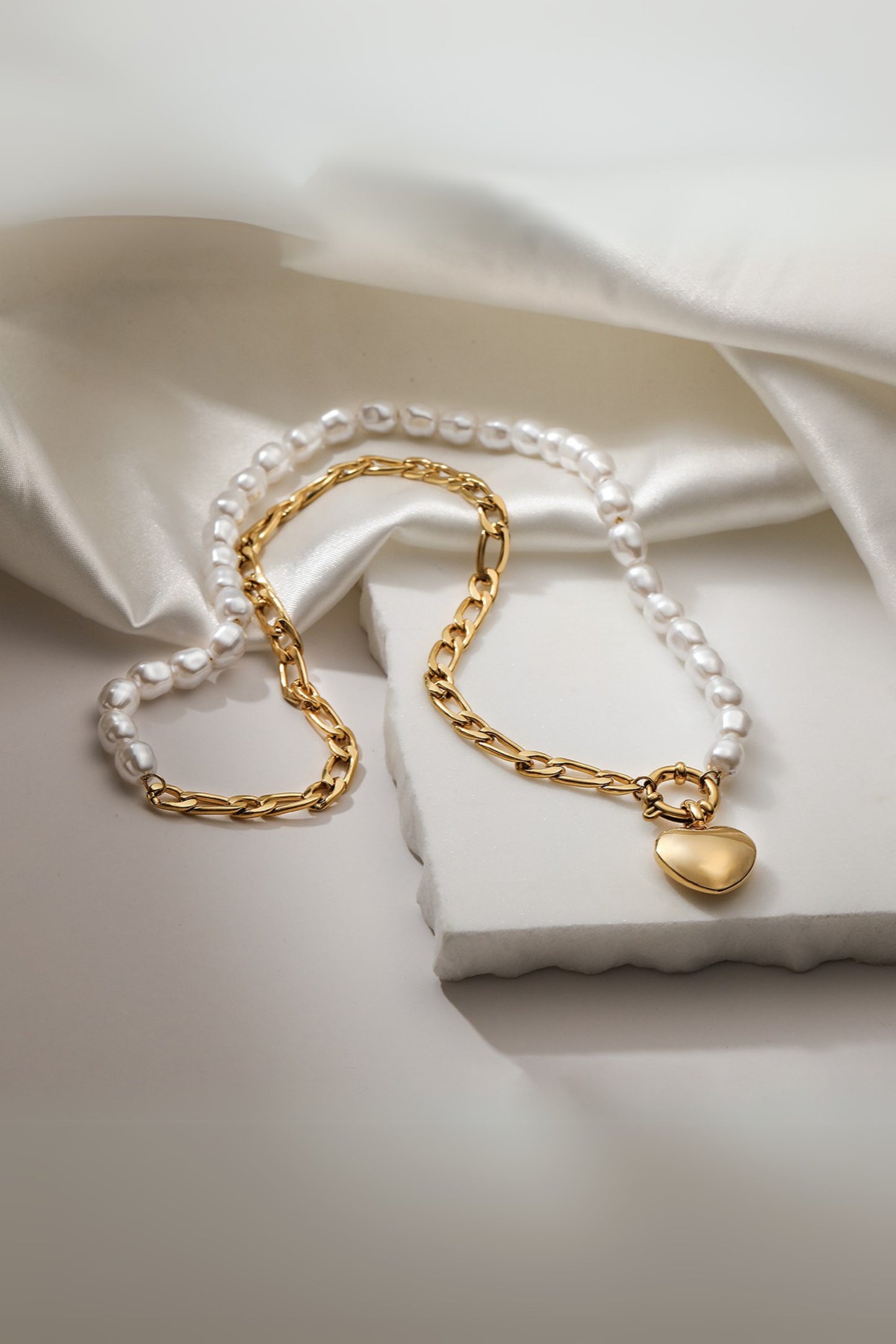 Flat Love Heart Pendant Necklace