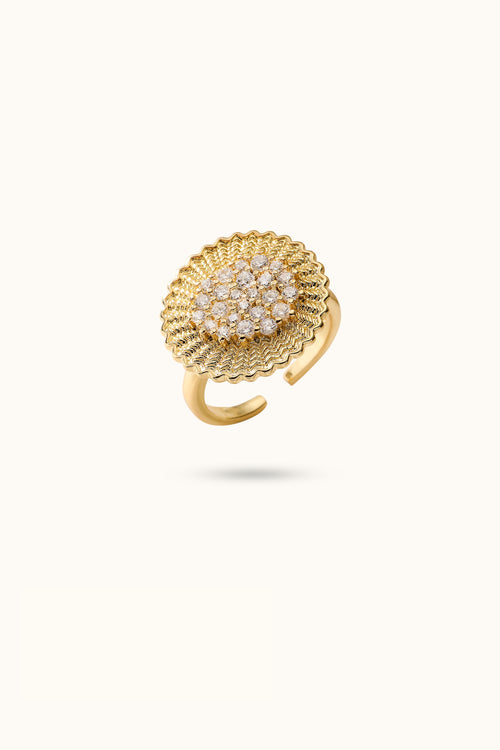 Flower Geometric Open Ring
