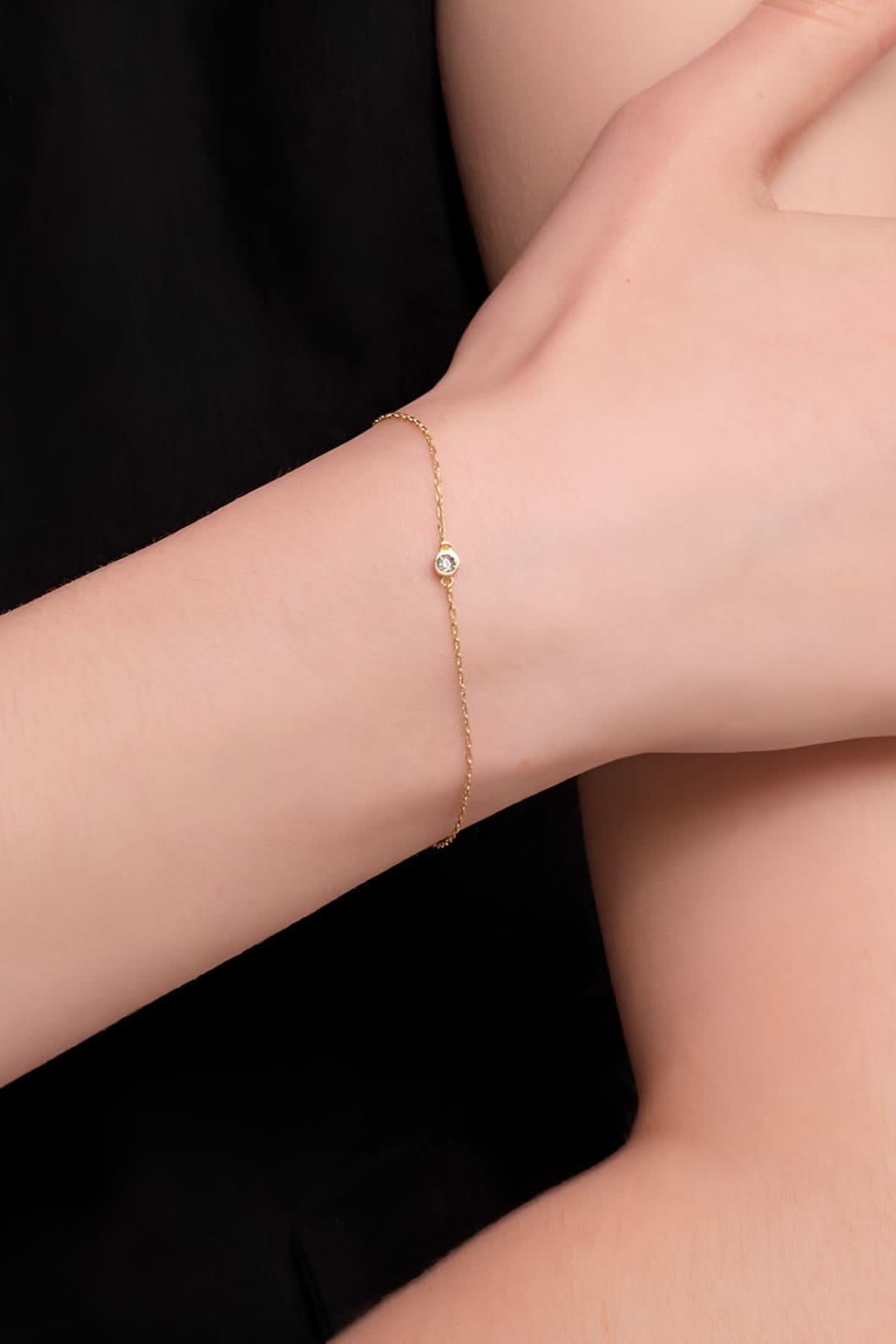 Genuine Diamond Bezel Bracelet