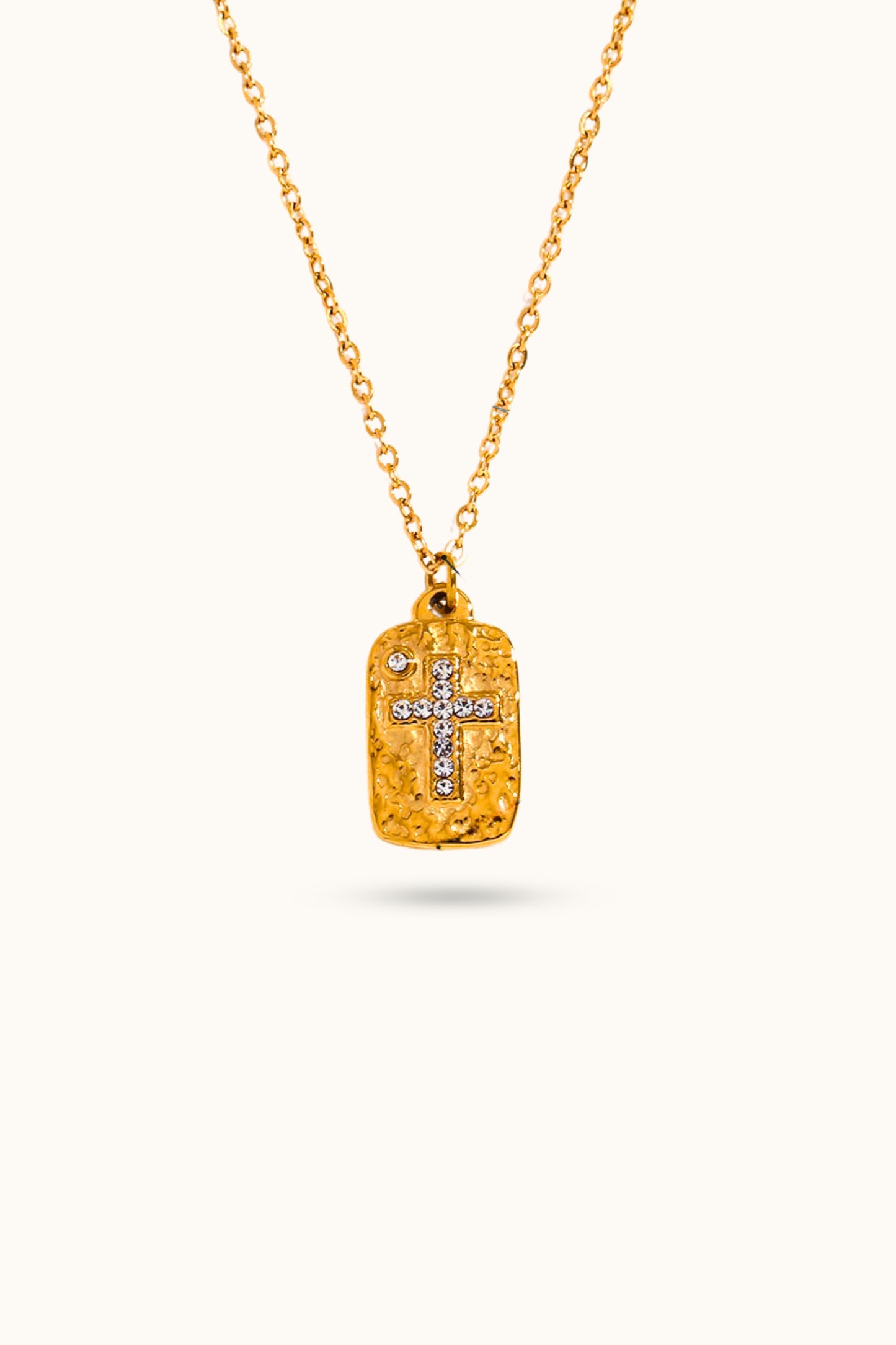 Hammered Cross Necklace