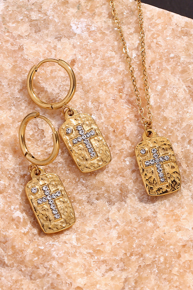 Hammered Cross Necklace