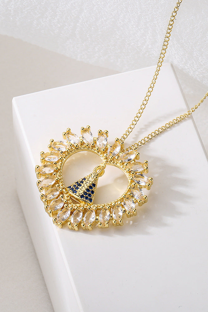 Heart Diamond San Madonna Pendant Necklace