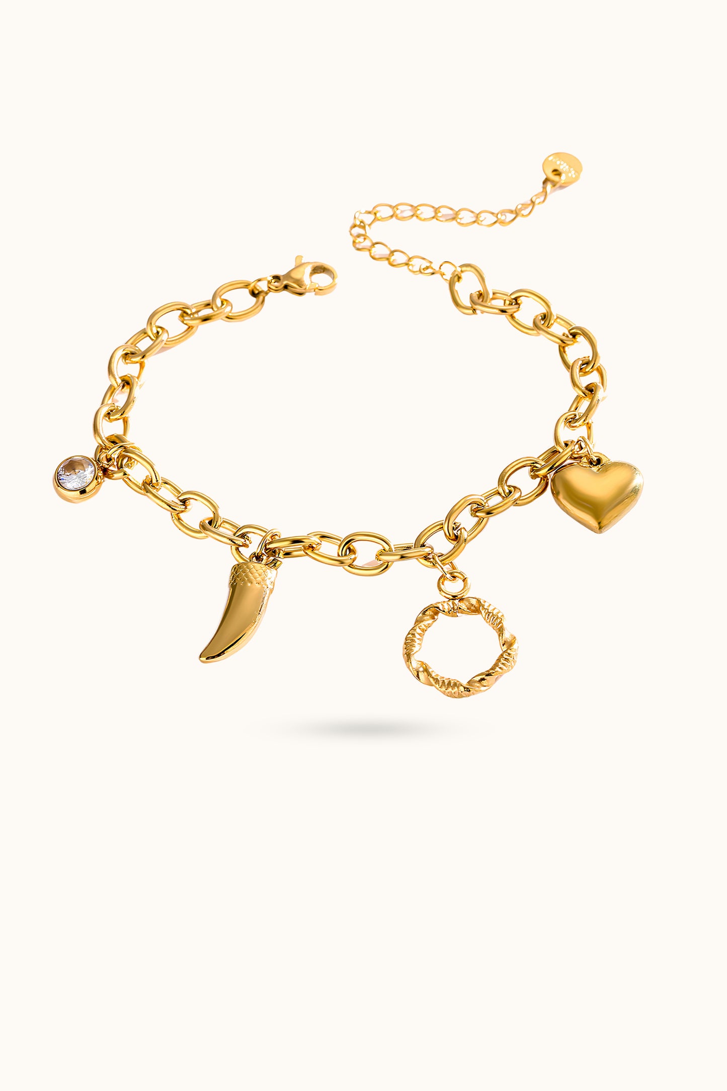 Heart Garland Stacking Pendant Bracelet