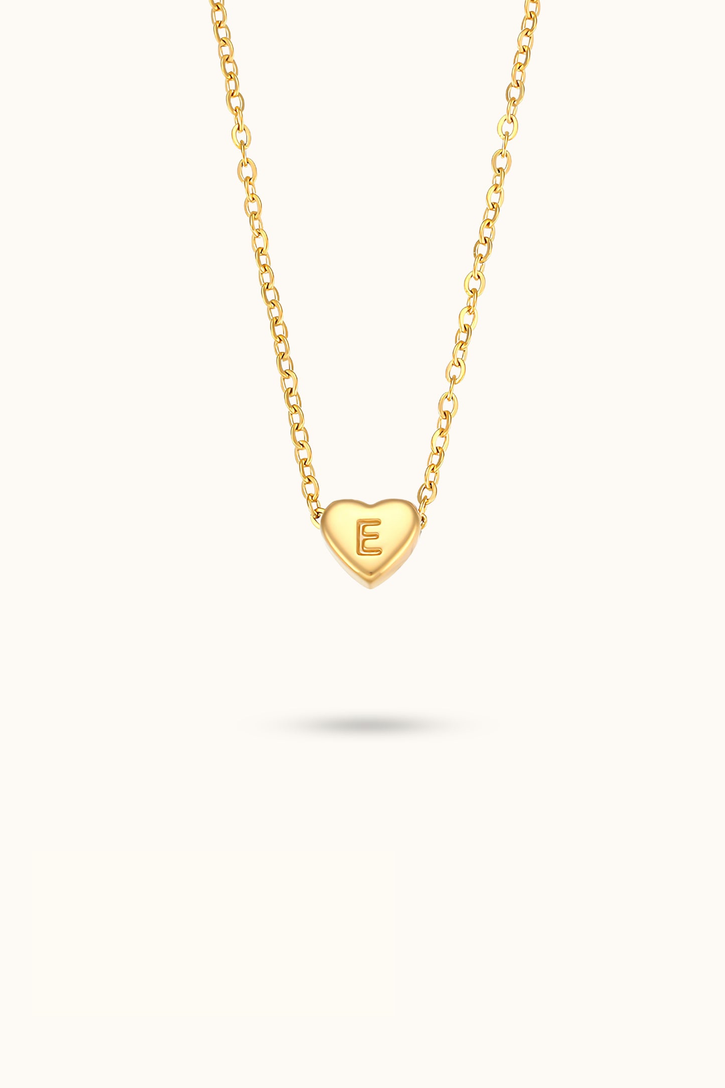 Heart Shape Initial Name Necklace A