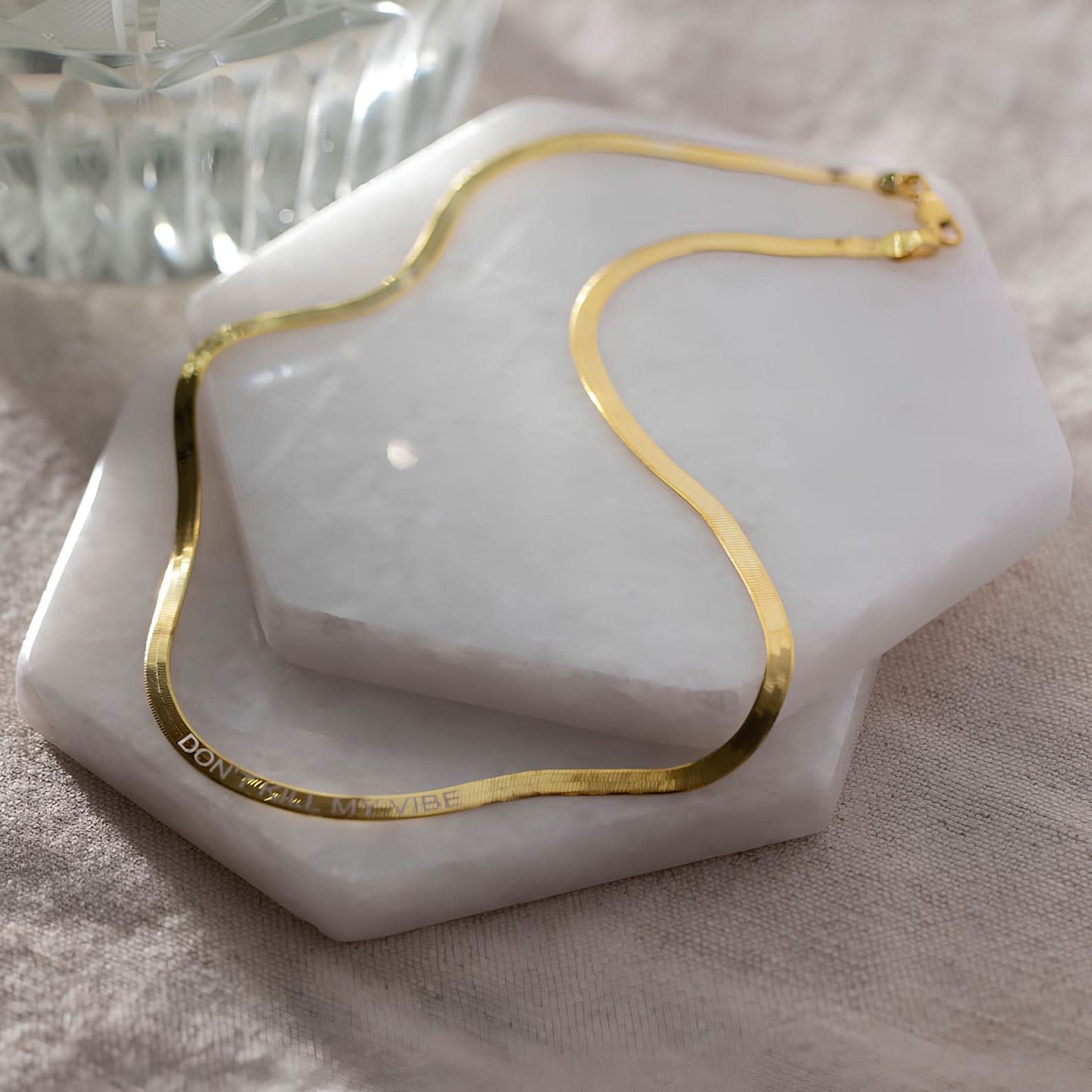14K Herringbone Chain Necklace