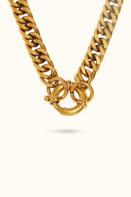 Hip-hop Bold Cuban Link Chain with OT Clasp Necklace
