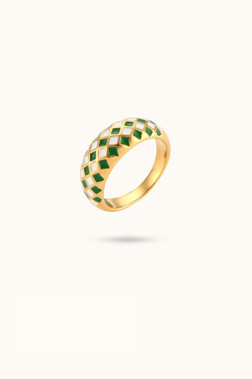 Hip Hop Ring Checkered Color