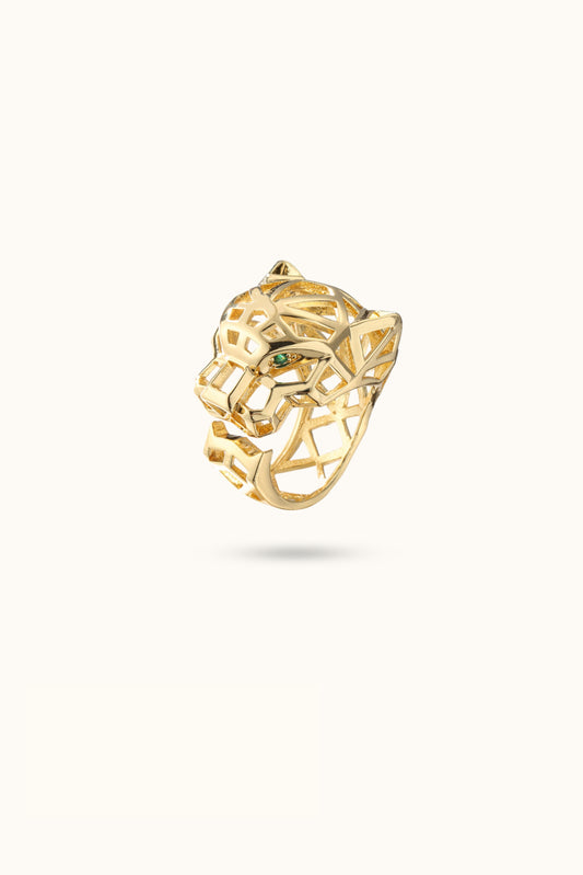 Hollow leopard ring