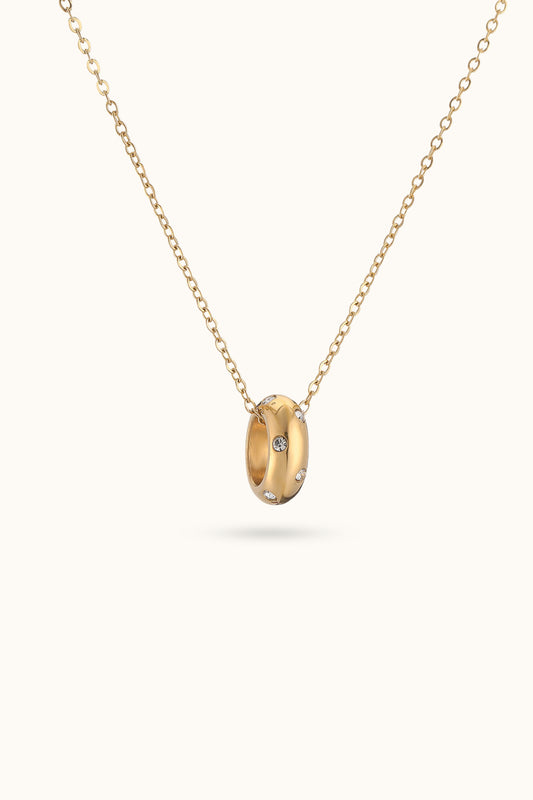 Hoop Diamond Pendant Necklace
