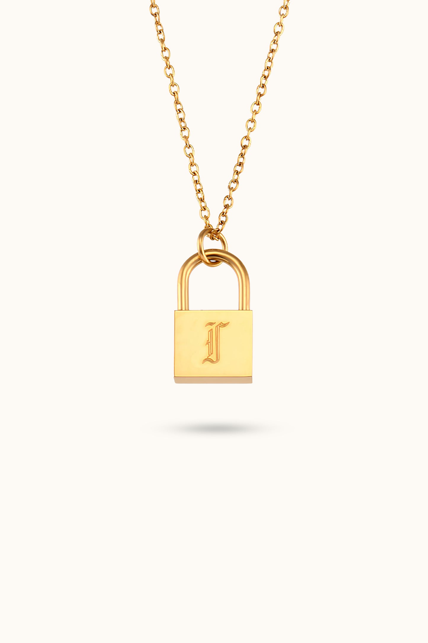 Initial Name Padlock Heart Necklace
