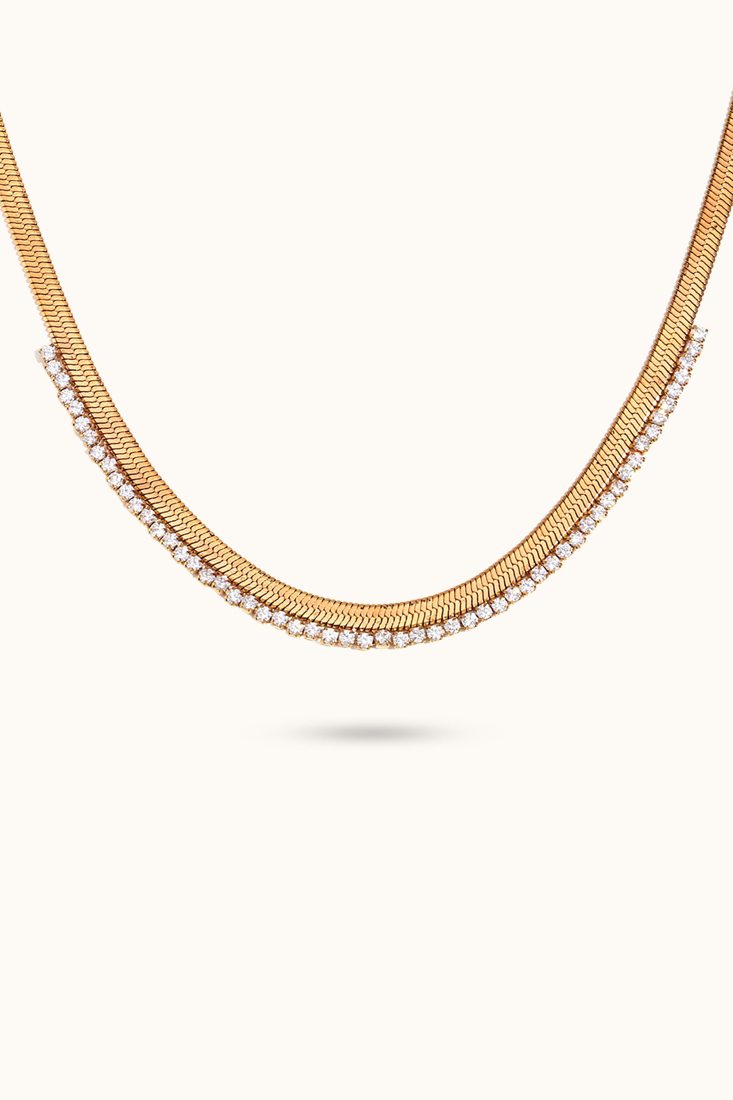 Inlaid Fishbone Pattern Spliced Necklace
